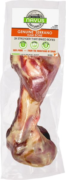 Navus Naturals Genuine Serrano Whole Serrano Ham Bone Dog Treat - Intensery