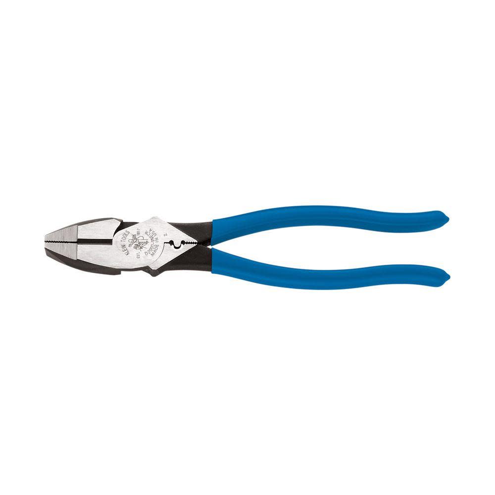Klein 9and#8221; High-Leverage Side-Cutting Heavy-Duty Connector Crimping Pliers - Intensery