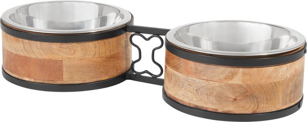 Frisco Premium Elevated Bone Design Stainless Steel Double Diner Dog and Cat Bowl - Intensery