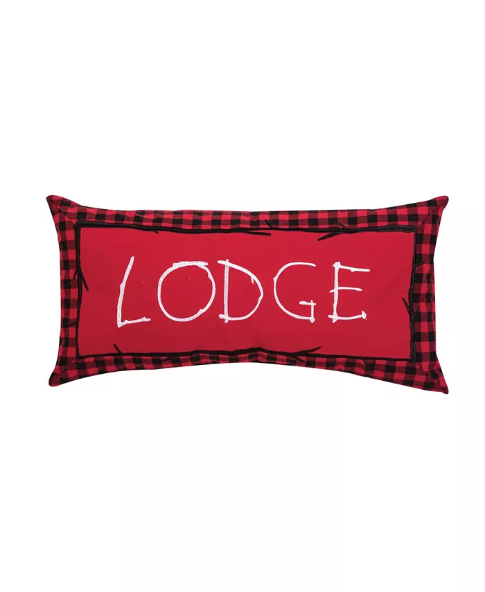 CandF Home Buffalo Check Lodge Embroidered Pillow - Intensery