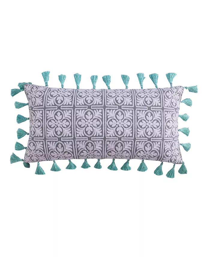 Levtex Legacy Towel Stitch Tassel Decorative Pillow， 12
