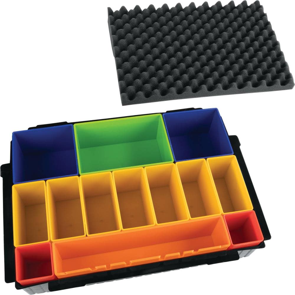 Makita MAKPAC Interlocking Case Insert Tray with Colored Compartments and Foam Lid - Intensery
