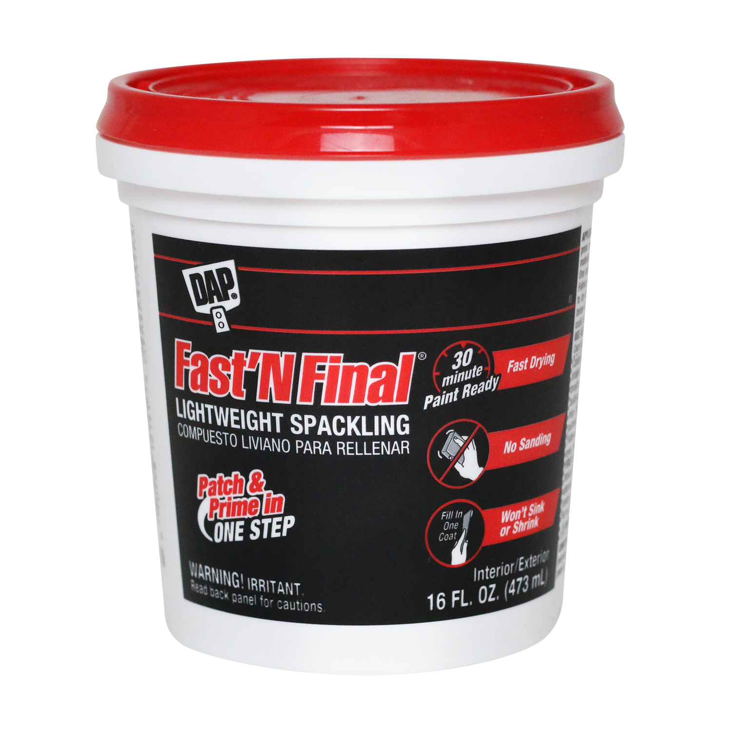 DAP Fast \u0027N Final Ready to Use White Lightweight Spackling Compound 16 oz - Intensery
