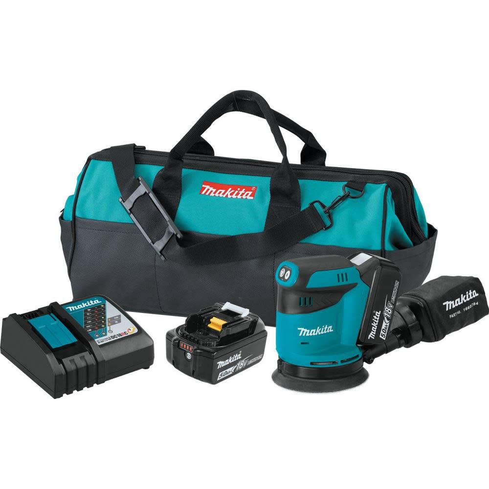 18 Volt LXT Lithium-Ion Cordless 5 in. Random Orbit Sander Kit， 5.0 Ah - Intensery