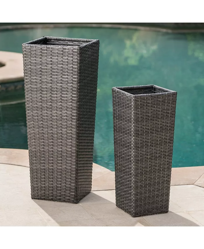 Noble House Everest Outdoor Flower Pots， Set of 2 - Intensery