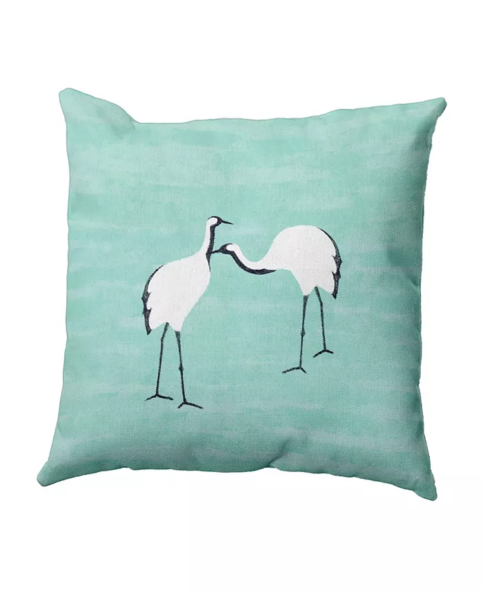 E by Design Stilts 16 Inch Blue Decorative Coastal Throw Pillow - Intensery