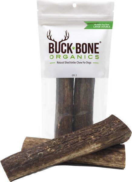 Buck Bone Organics Whole Elk Antler Dog Treats， 2 count， Large - Intensery