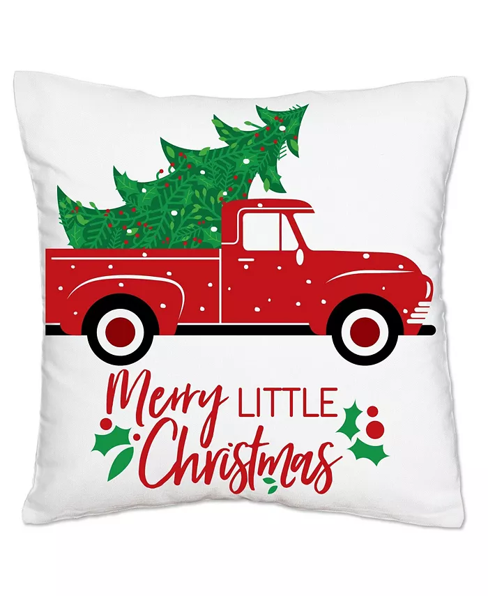 Big Dot of Happiness Merry Little Christmas Tree - Decor Cushion Case Throw Pillow Cover - 16 x 16 In - Intensery