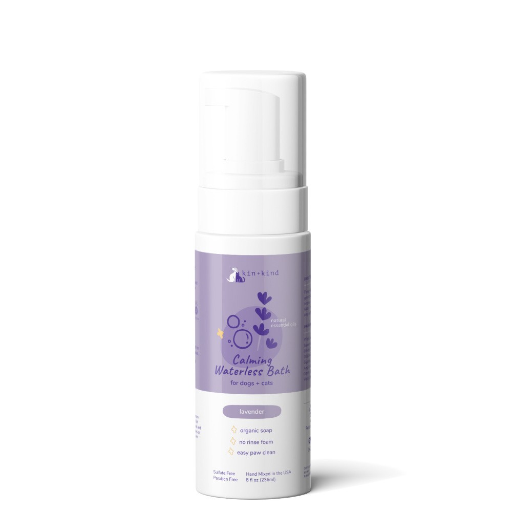 kin+kind Calming Lavender Natural Waterless Bath for Dogs and Cats - 8 oz - Intensery