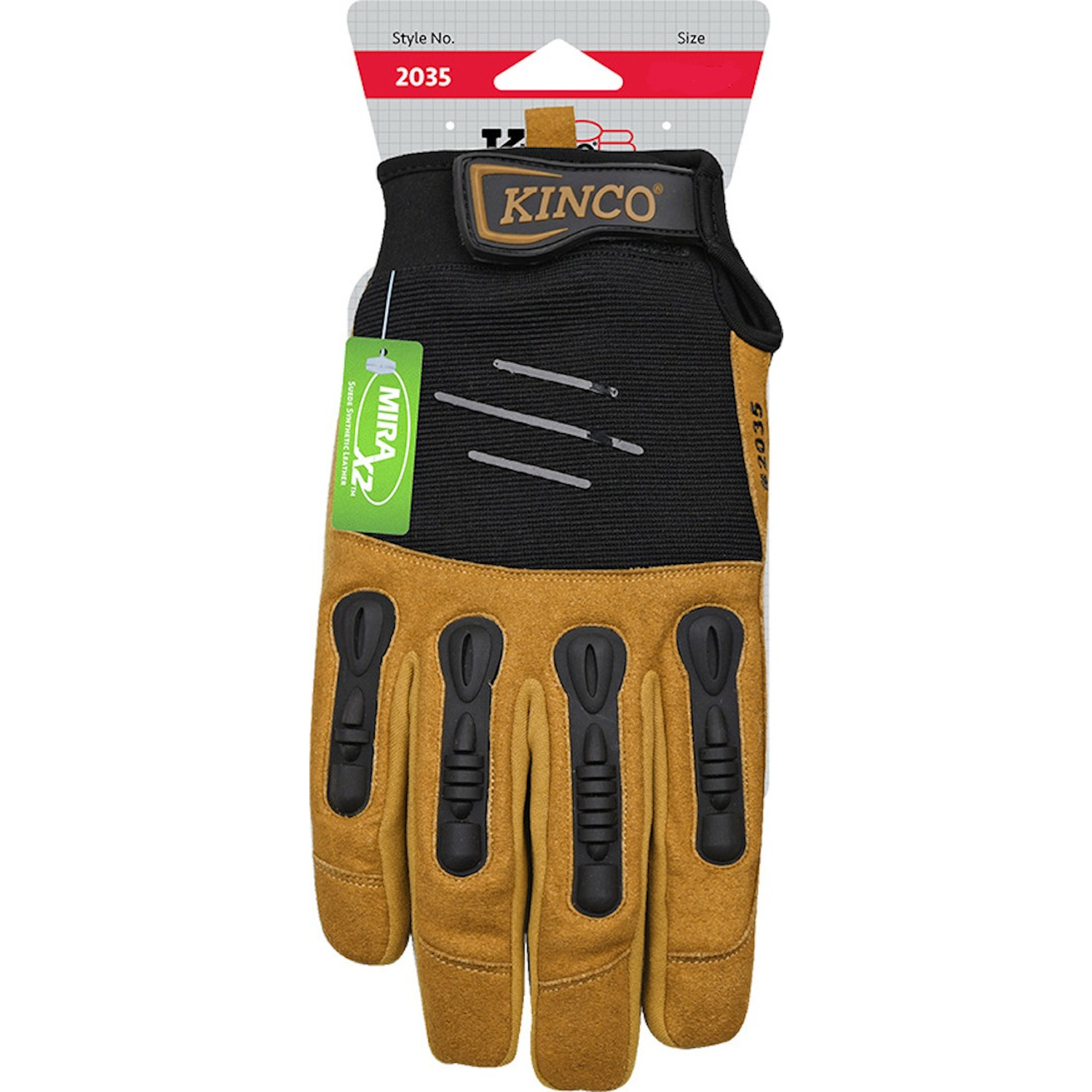 Kinco Foreman Men\u0027s Indoor/Outdoor Pull-Strap Padded Gloves Black/Tan XL 1 pair - Intensery