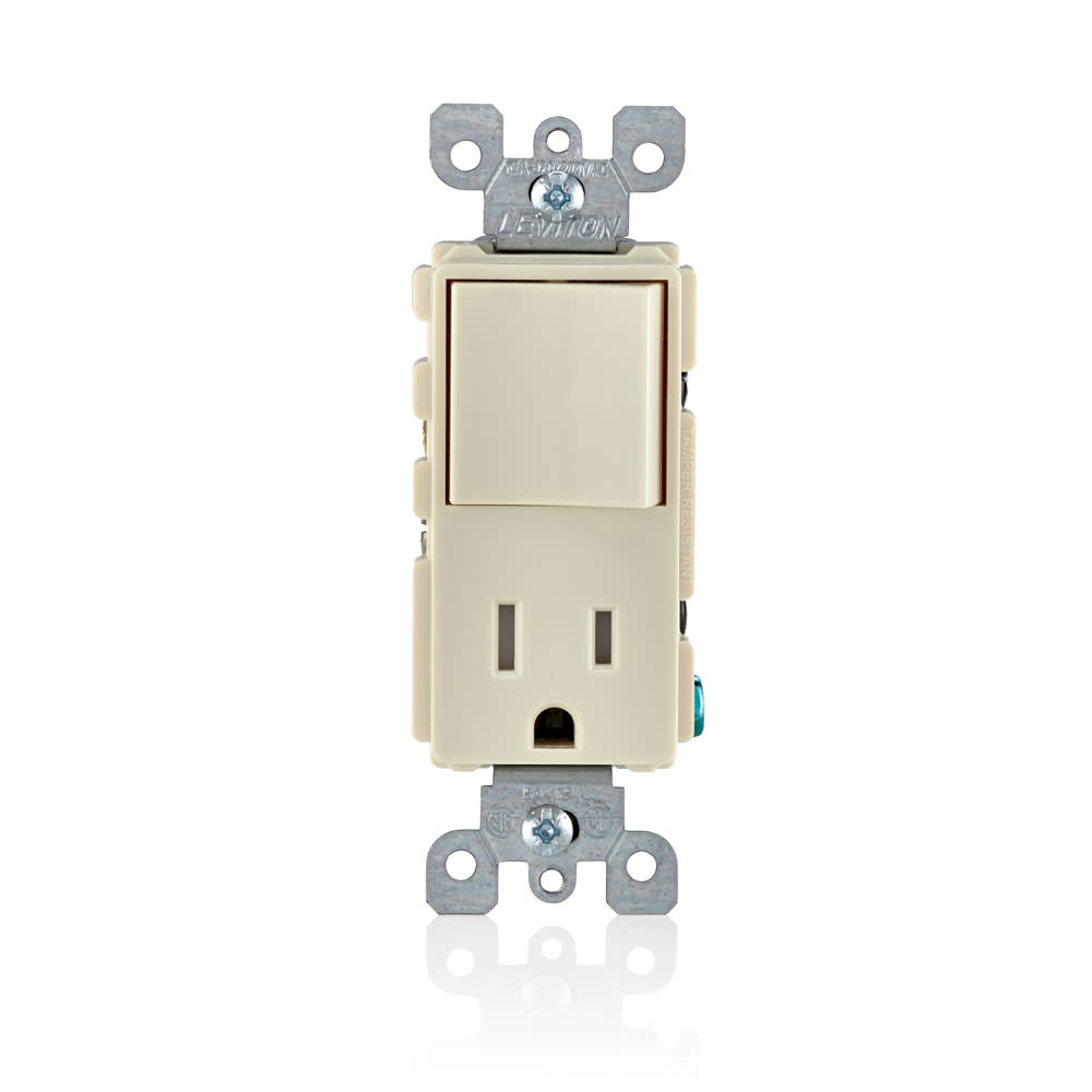 Leviton Decora Switch and Receptacle/Outlet 15A Light Almond Combination - Intensery