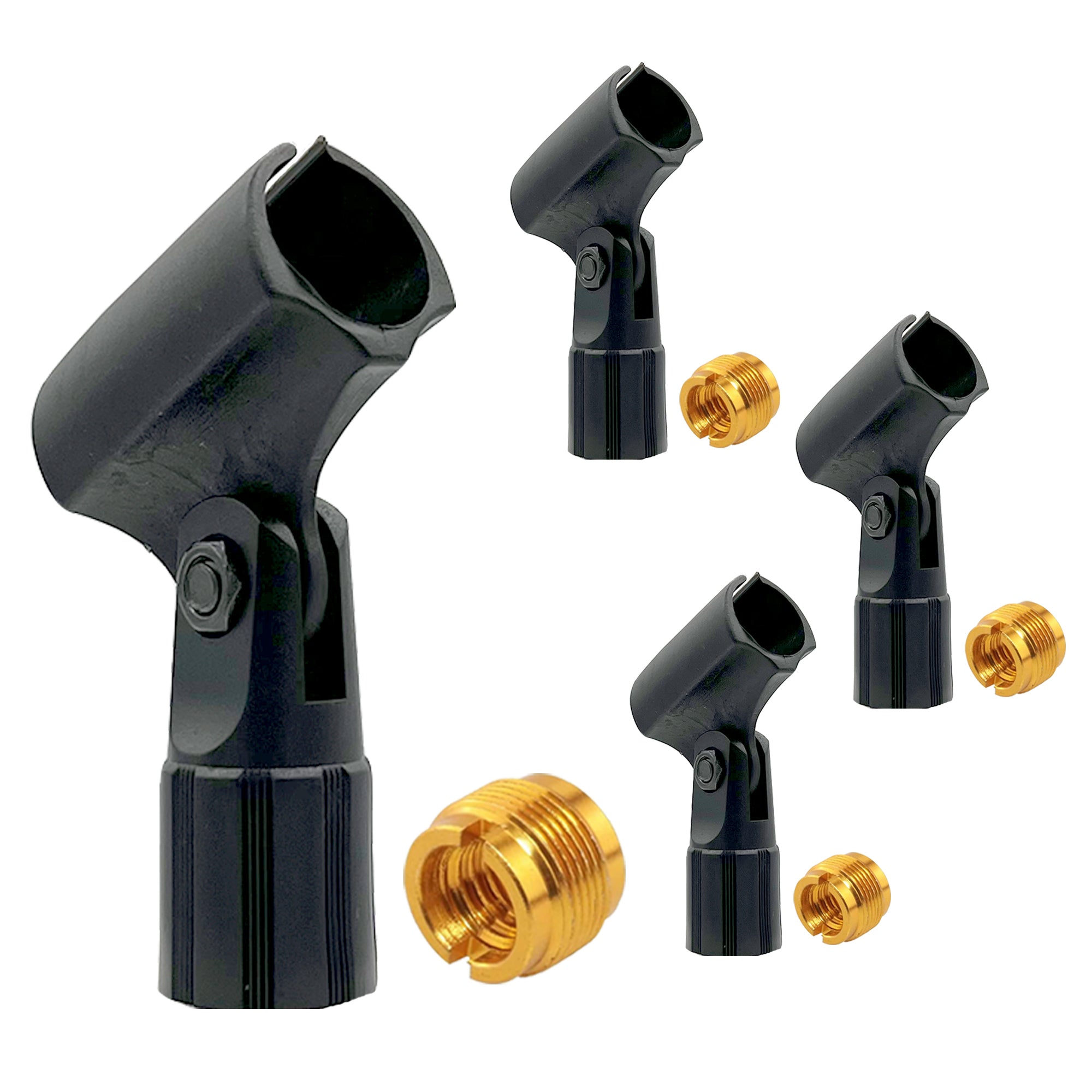 5 Core Mic Clip 4-Pack Heavy Duty Adjustable Microphone Clip | Reliable Black Clip- MC 08 4PCS - Intensery