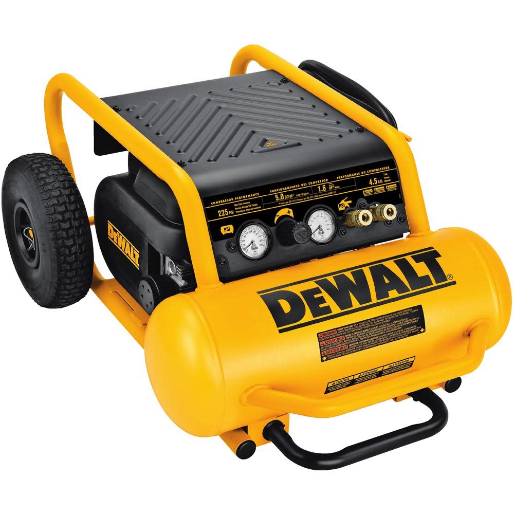 DEWALT HEAVY-DUTY 200PSI， 4.5 GALLON ELECTRIC WHEELED COMPRESSOR (D55146) - Intensery