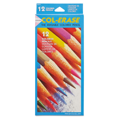 Prismacolor Col-Erase Pencil with Eraser， 0.7 mm， 2B (#1)， Assorted Lead/Barrel Colors， Dozen (20516) - Intensery