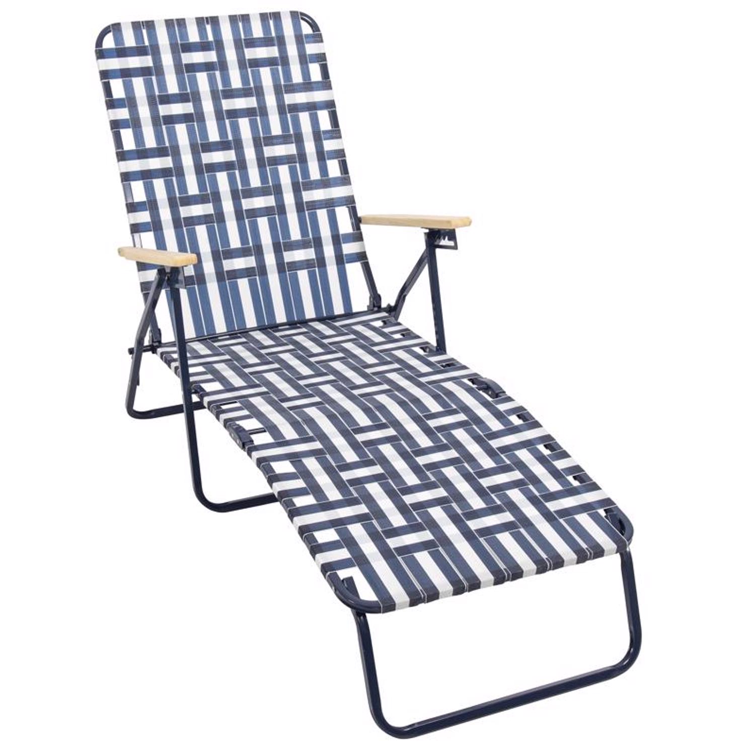 Rio Brands Silver Steel Frame Foldable Chaise Lounge* Last Day For Clearance - Intensery