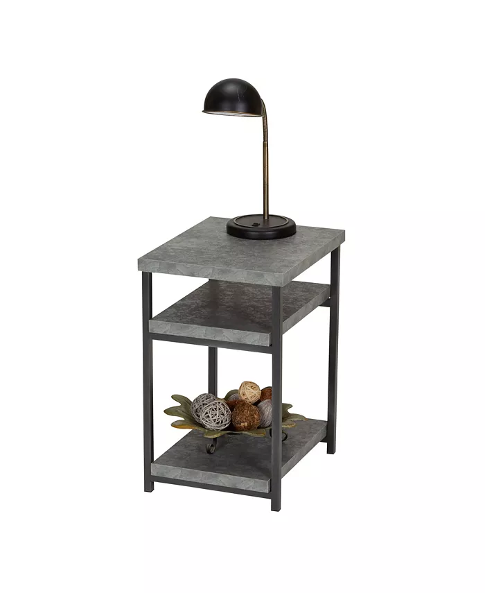 Household Essentials Slate Faux Concrete Low Side Table - Intensery