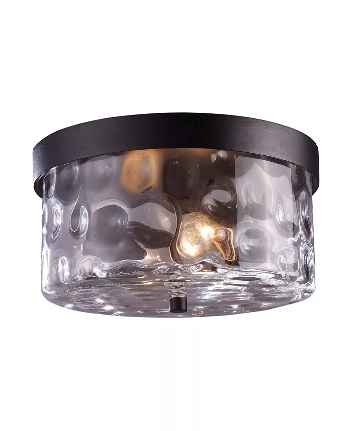 Macy's Grand Aisle 2-Light Outdoor Flush Mount in Waethered Charcoal - Intensery