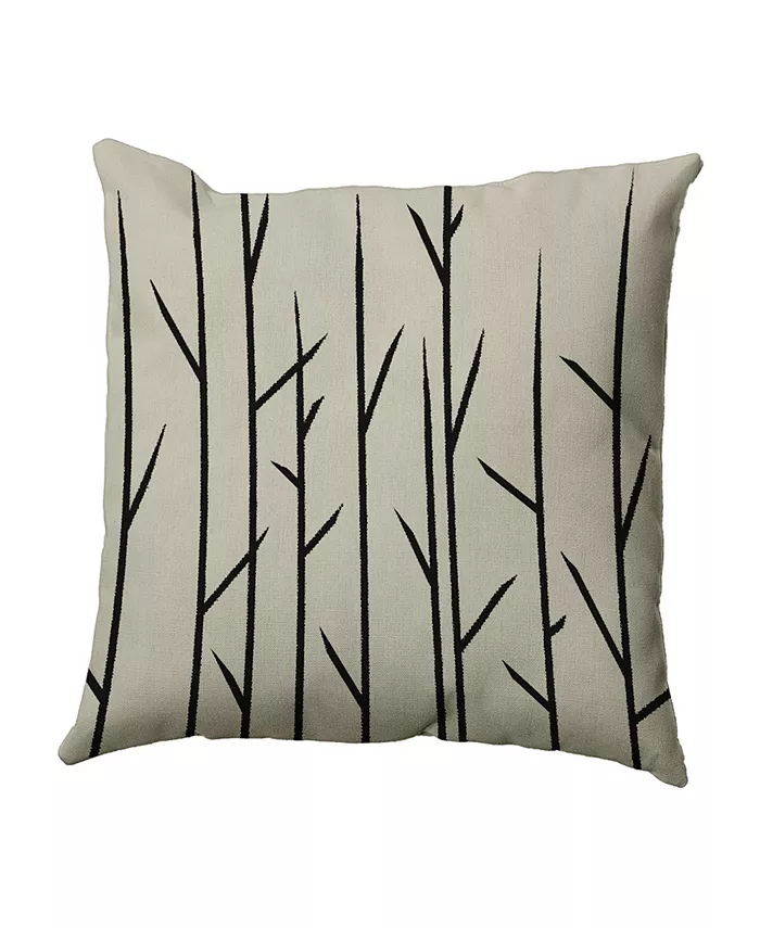E by Design 16 Inch Taupe Decorative Floral Throw Pillow - Intensery