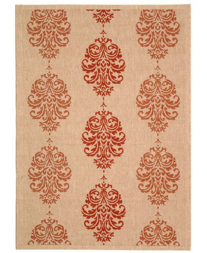 Safavieh Courtyard Natural and Red 2'3