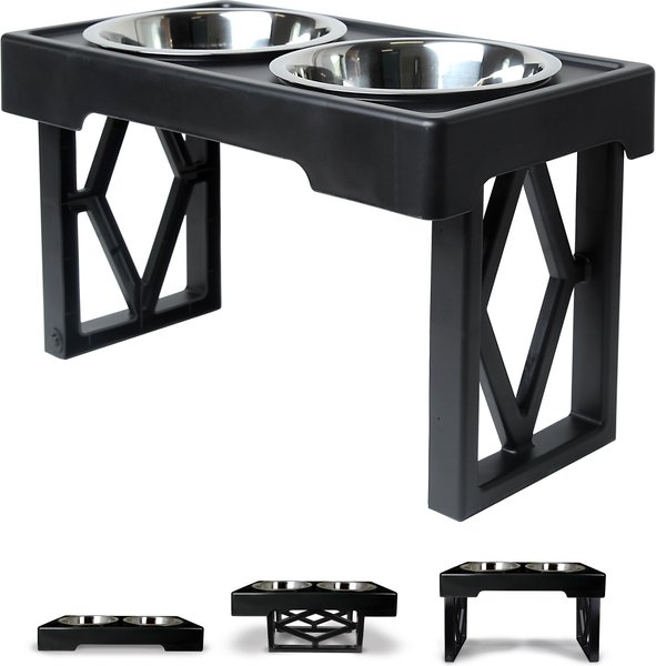 Pet Zone Designer Diner Adjustable Elevated Dog and Cat Bowls， 7-cup - Intensery