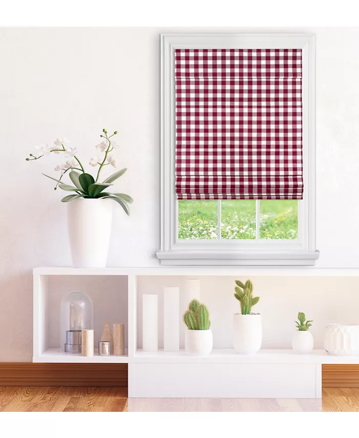 Achim Cordless Buffalo Check Roman Window Shade 27X64 - Intensery