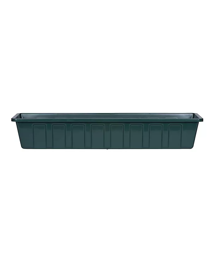 Novelty Polypro Plastic Hunter Green Flower Box Planter， 29.75 In - Intensery