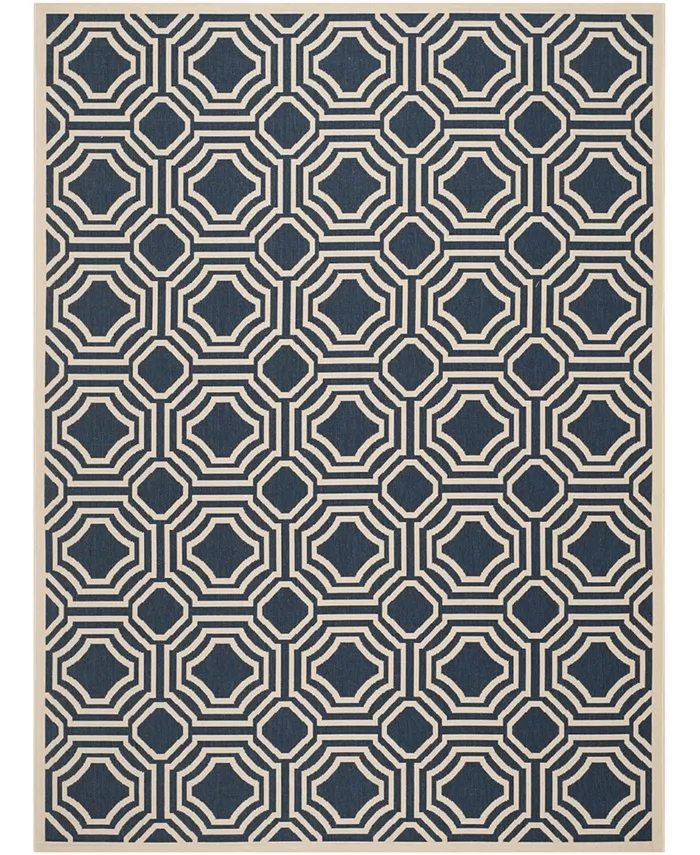 Safavieh Courtyard Navy and Beige 9' x 12' Outdoor Area Rug - Intensery