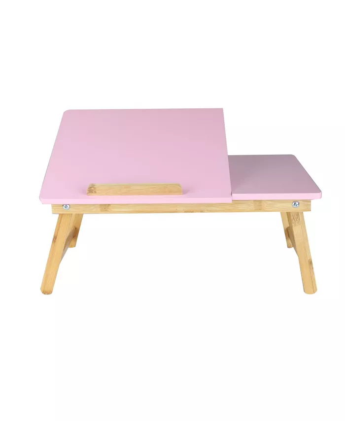 Mind Reader Bed Tray， Adjustable Lap Desk Breakfast Table with Foldable Legs and Tilting Section - Intensery