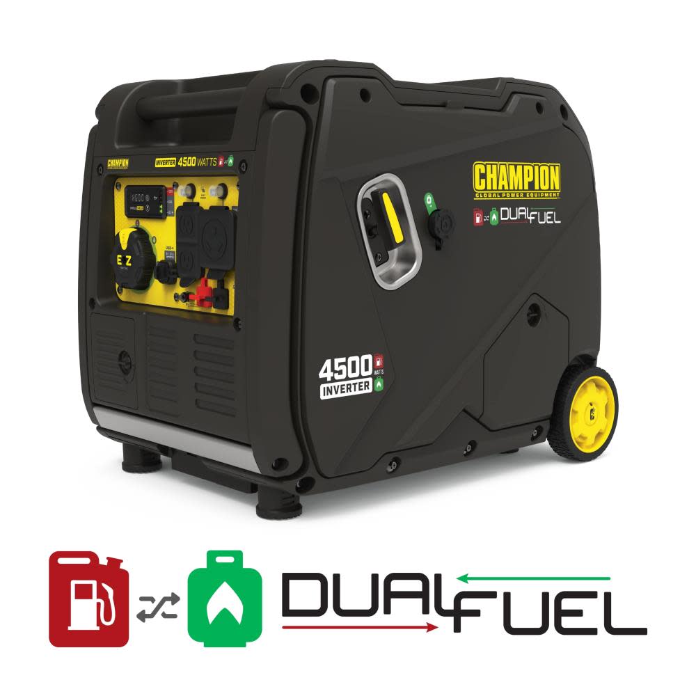 Champion Inverter Generator Portable Dual Fuel with Quiet Technology 4500 Watt - Intensery