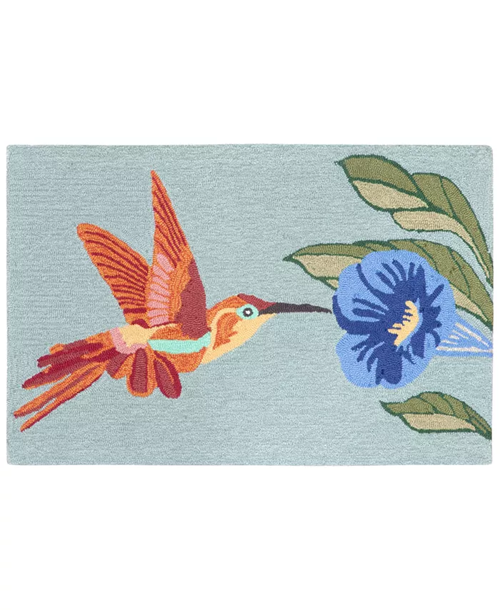 Liora Manne' Liora Manne Front Porch Indoor Outdoor Hummingbird Sky 2' x 3' Area Rug - Intensery