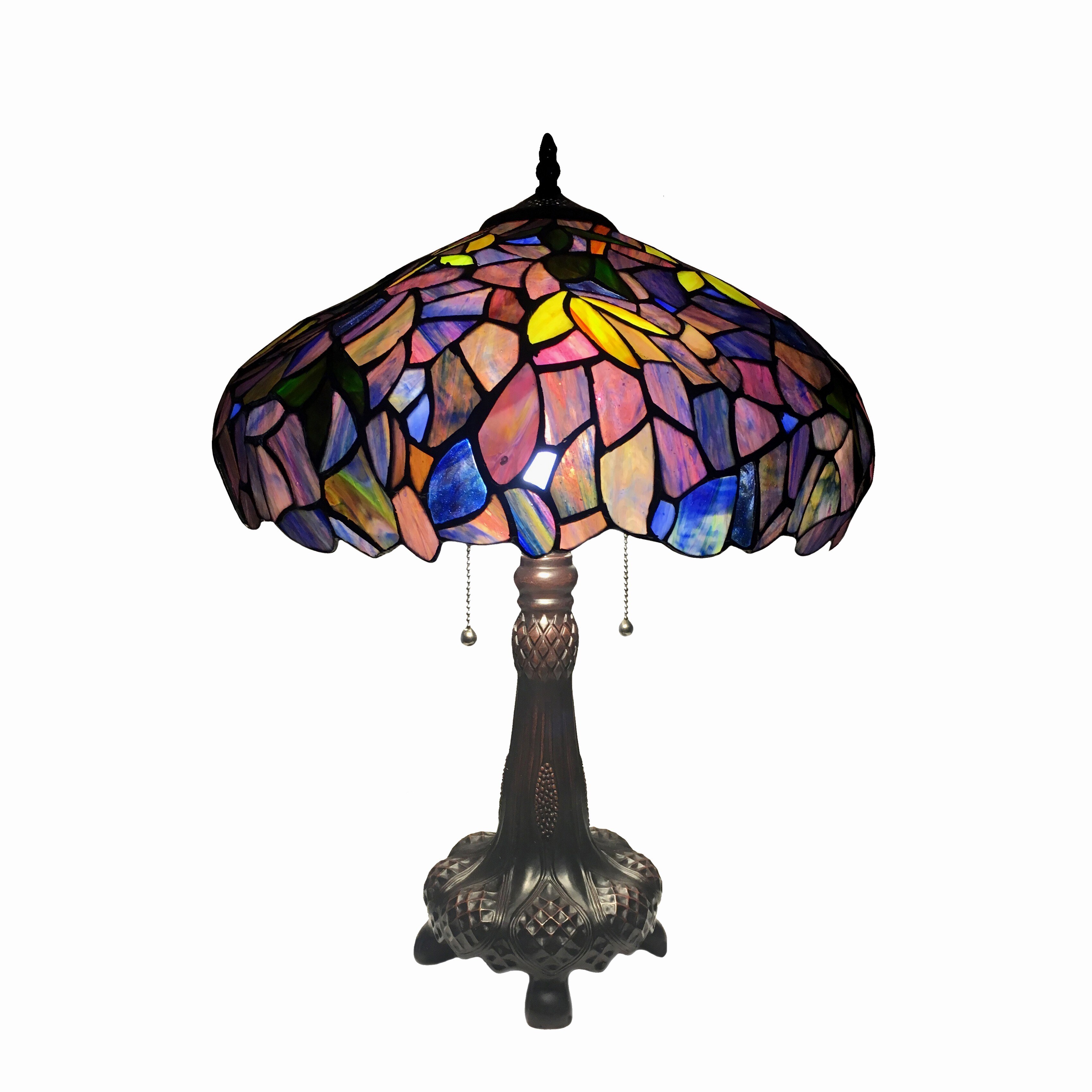 Tiffany Style Floral Antique Bronze 2-light Table Lamp - Intensery
