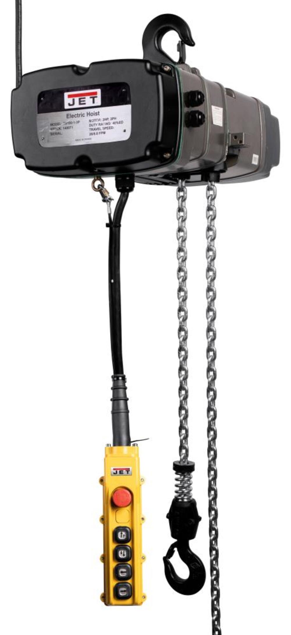 JET TS050-015 1/2 Ton Electric Hoist 460V with Trolley and 4 Button Pendant 144002K from JET - Intensery