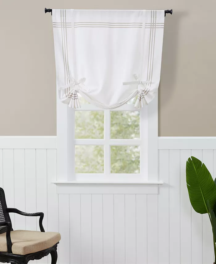 VCNY Home Lila Linen Stripe Adjustable Balloon Shade， 42