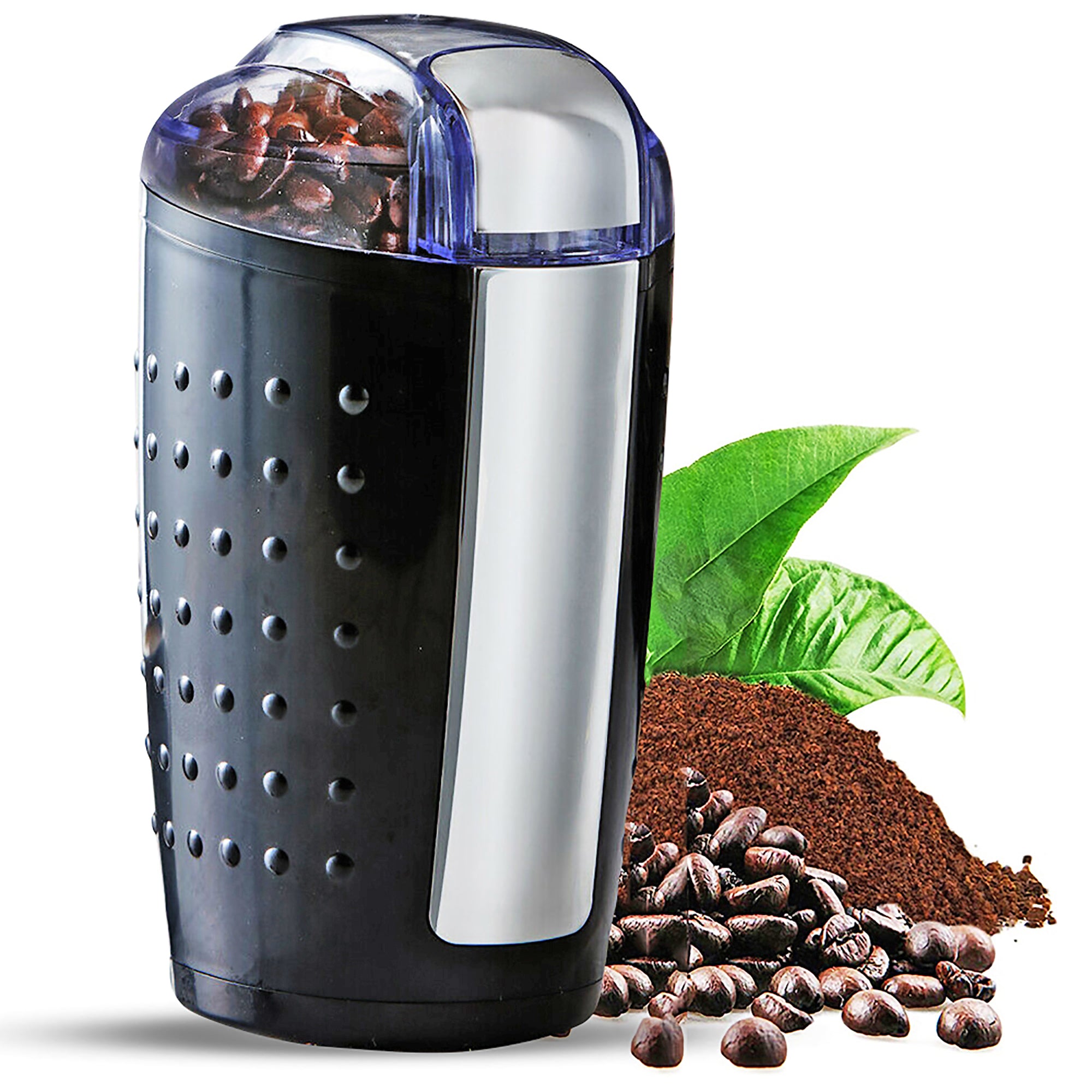 5 Core One-Touch Coffee and Spice Grinder Black|  Stainless Steel Blades, Removable Chamber| Capacity up to 12 Cups| Electric Coffee Grinder for Beans - Intensery