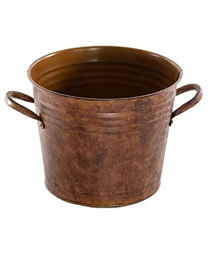 Gardener's Select GSAVB5126SPGD Farmhouse Collection Bucket Pot， Rusty - Intensery