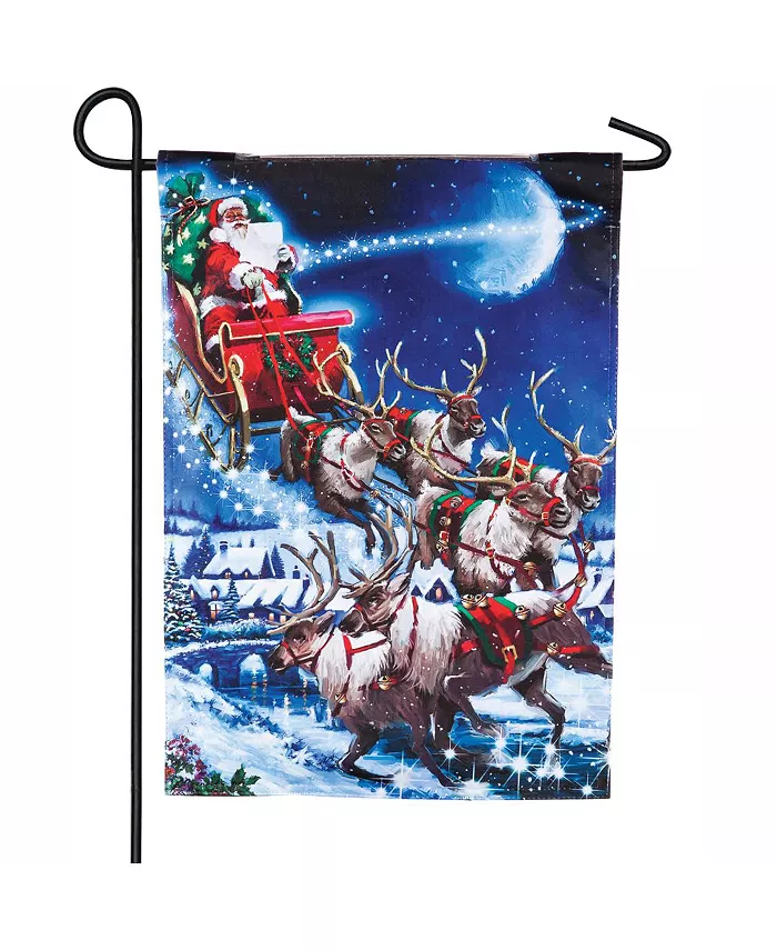 Evergreen Christmas Eve Garden Flag 12.5 x 18 Inches Indoor Outdoor Decor - Intensery
