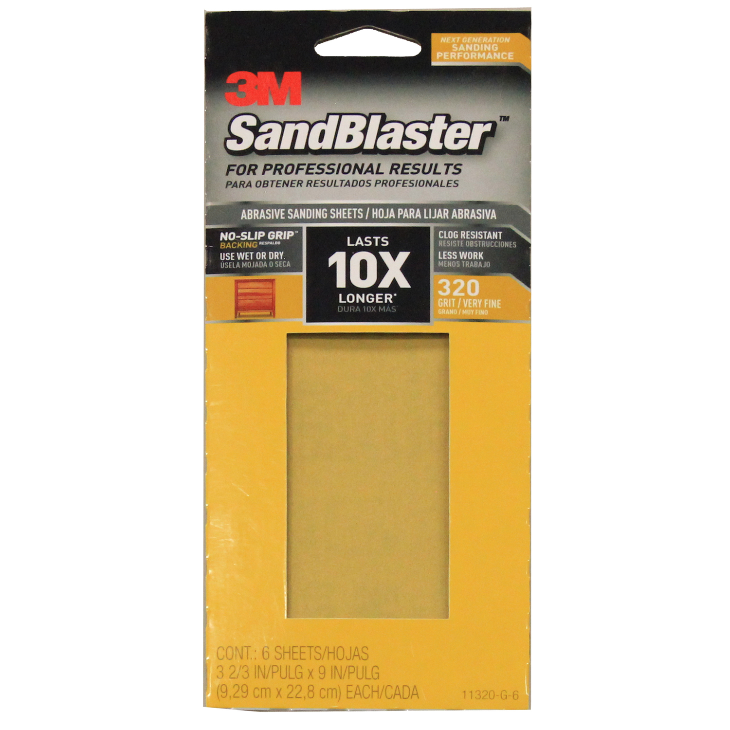 3M Sandblaster 9 in. L X 3-2/3 in. W 320 Grit Ceramic Sandpaper 6 pk - Intensery