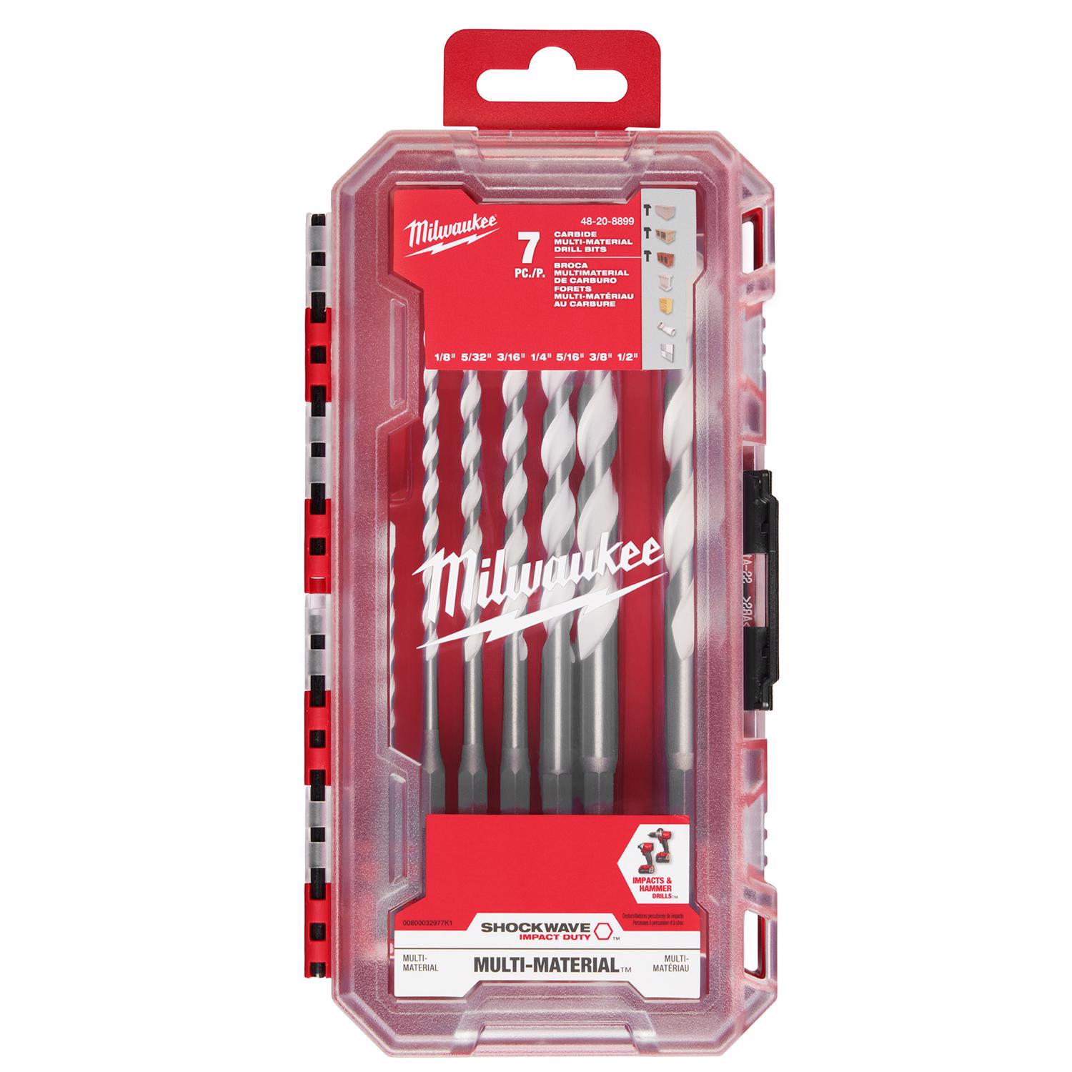 Milwaukee Shockwave Multi-Material Percussion Bit Drill Bit Set 7 pc - Intensery