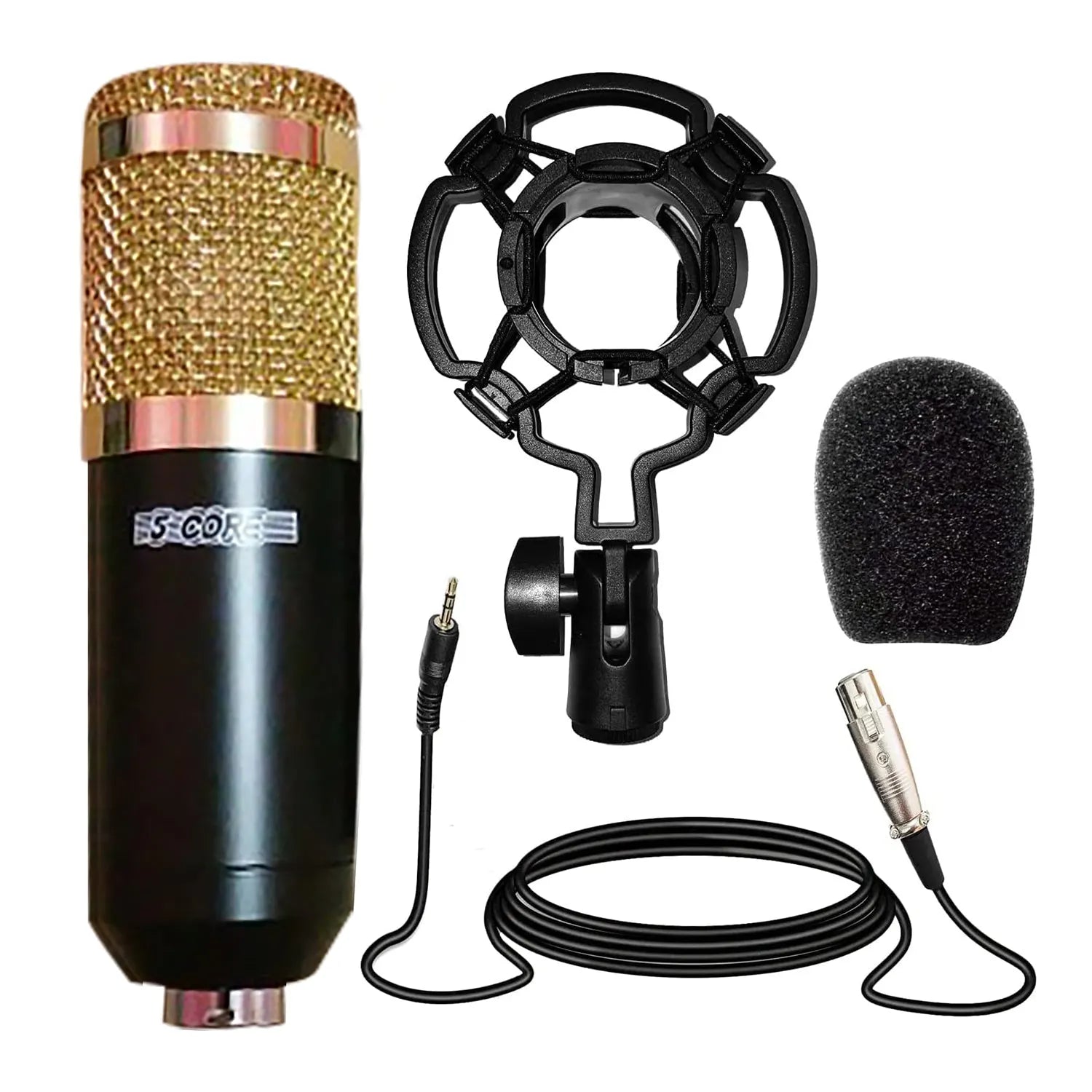 5Core Premium Pro Audio Condenser Recording Microphone Podcast Gaming Studio Mic RM 4 BG - Intensery