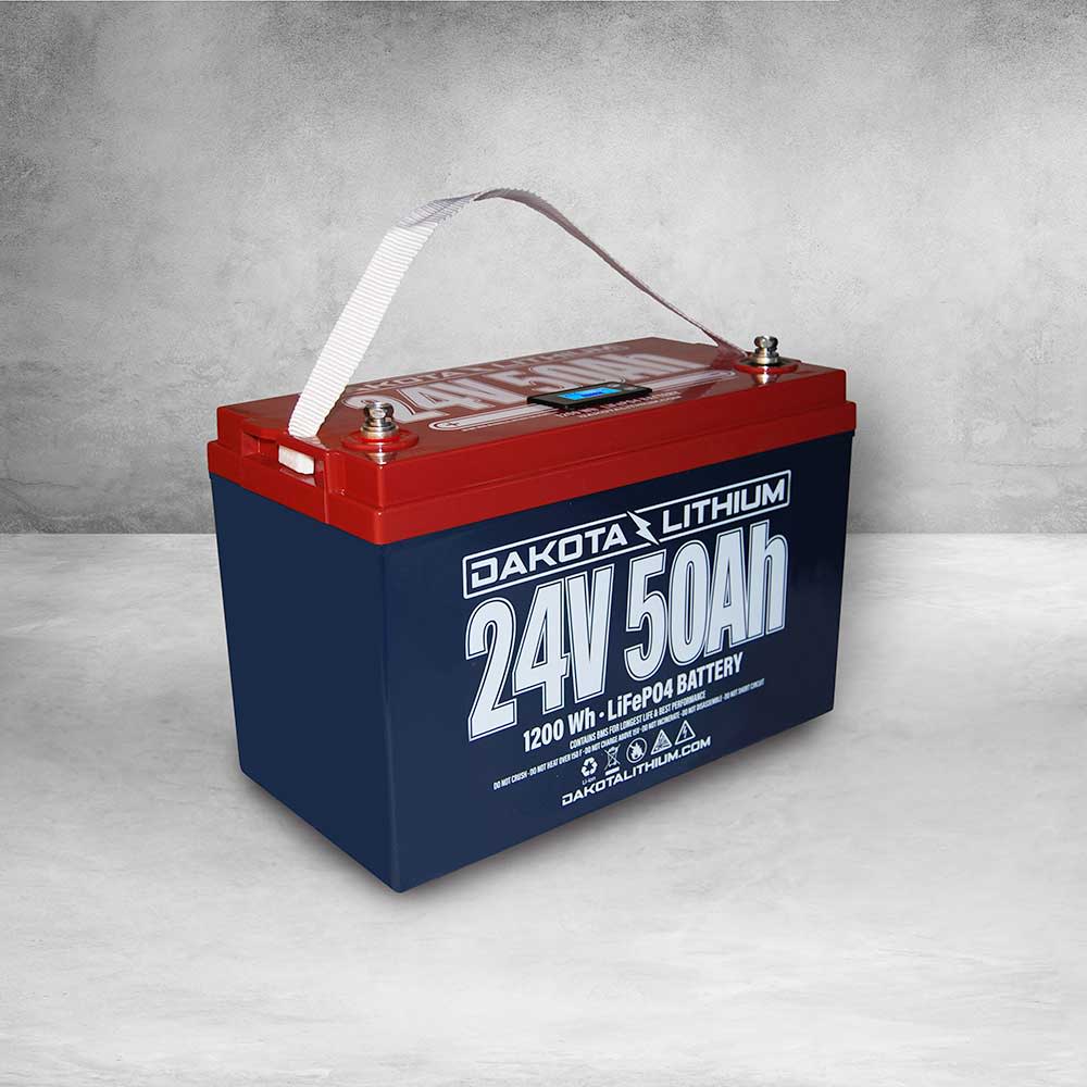 Dakota Lithium Battery with Charger 24V 50Ah Deep Cycle LiFePO4 - Intensery