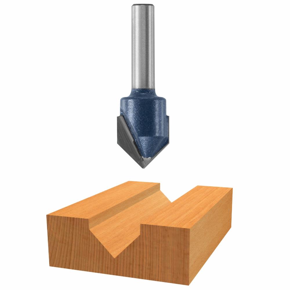 Bosch 90 x 9/16 In. Carbide Tipped V-Groove Bit 85219M from Bosch - Intensery