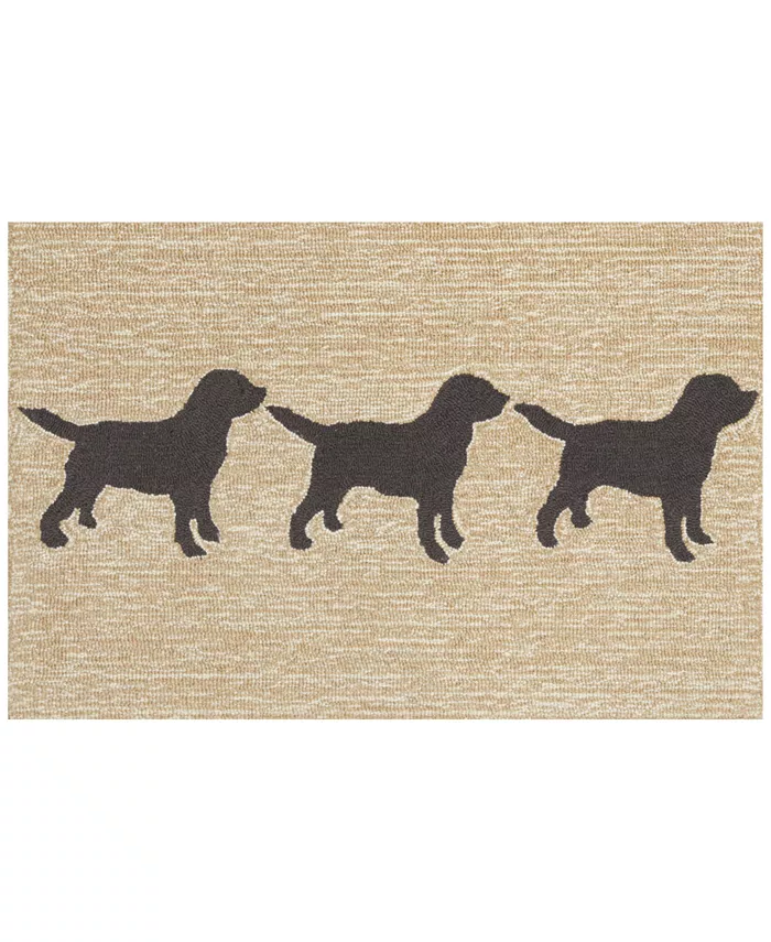 Liora Manne' Liora Manne Front Porch Indoor Outdoor Doggies Black 2' x 3' Area Rug - Intensery