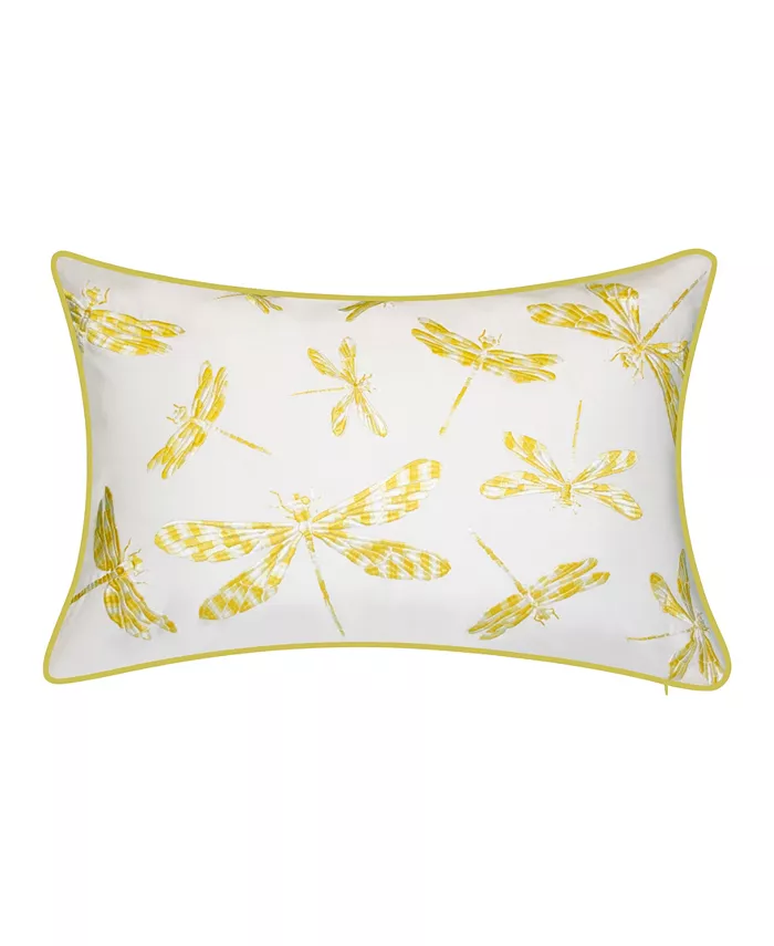 Edieoidered Dragonflies Decorative Pillow， 20x13 - Intensery