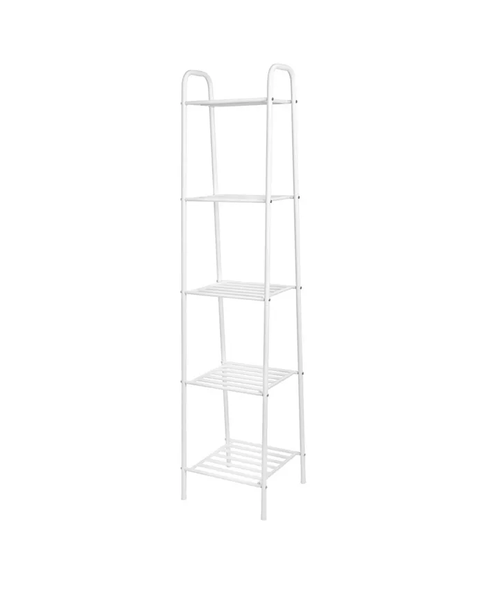 Honey Can Do 5-Tier Matte White Metal Wire Shelving Unit - Intensery