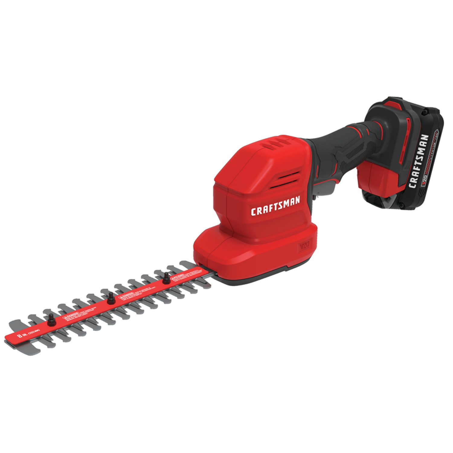 Craftsman V20 CMCSS800C1 8 in. 20 V Battery Hedge Trimmer with Shrub Shear Kit (Battery \u0026 Charger) - Intensery