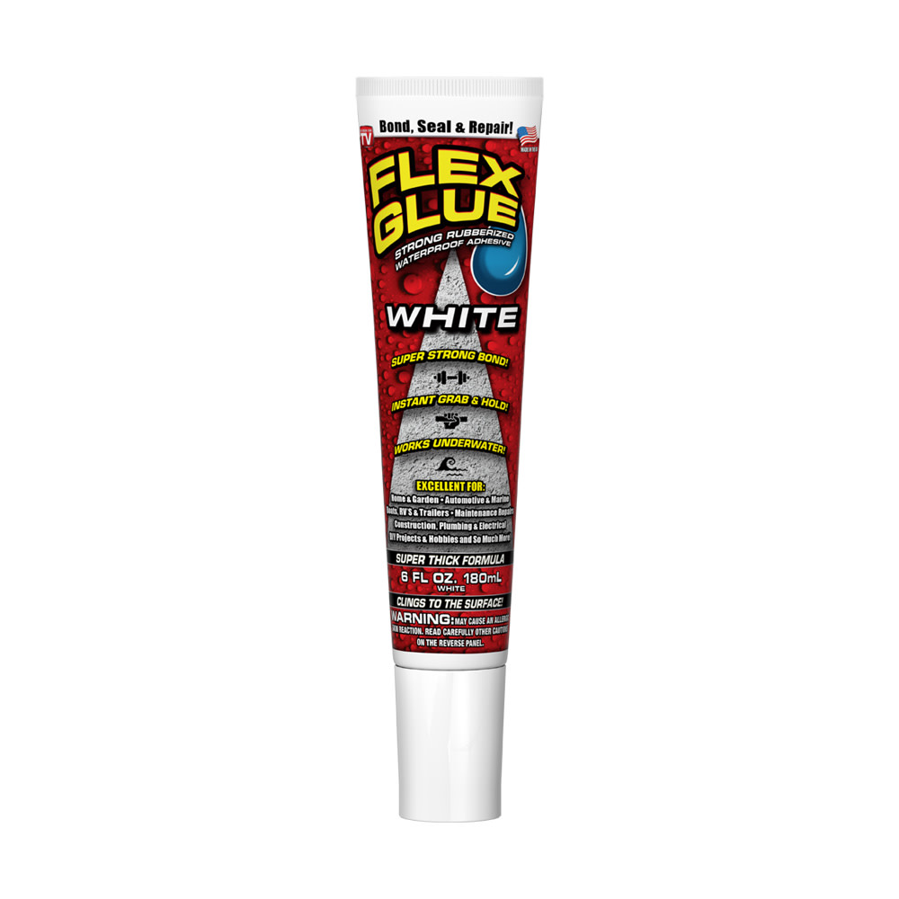 6 oz Flex Glue Rubberized Waterproof AdhesiveWhite - Intensery
