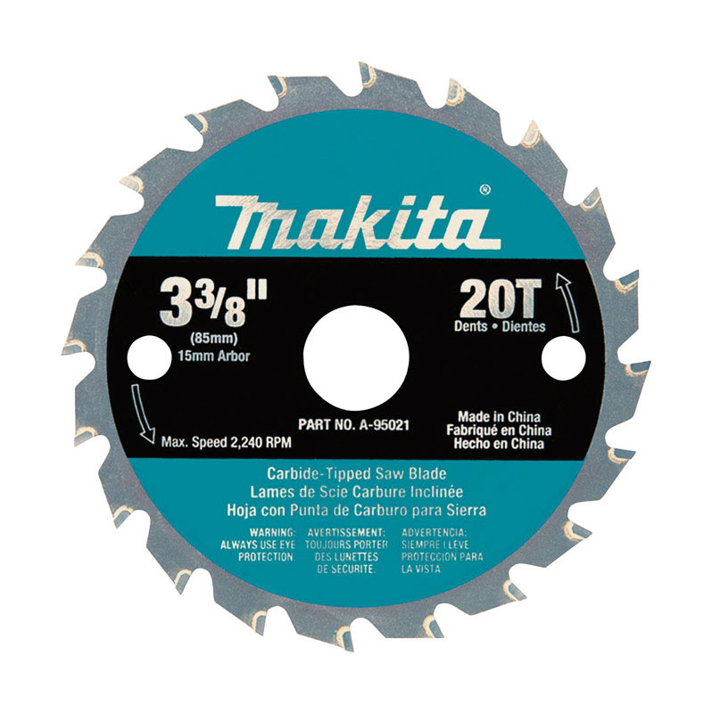Makita 3-3/8 in. D X 15 mm N/A Carbide Tipped Circular Saw Blade 20 teeth 1 pk - Intensery