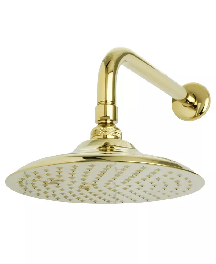 Kingston Brass Victorian 8-Inch OD Brass Shower Head with 12-Inch Shower Arm in Polished Brass - Intensery