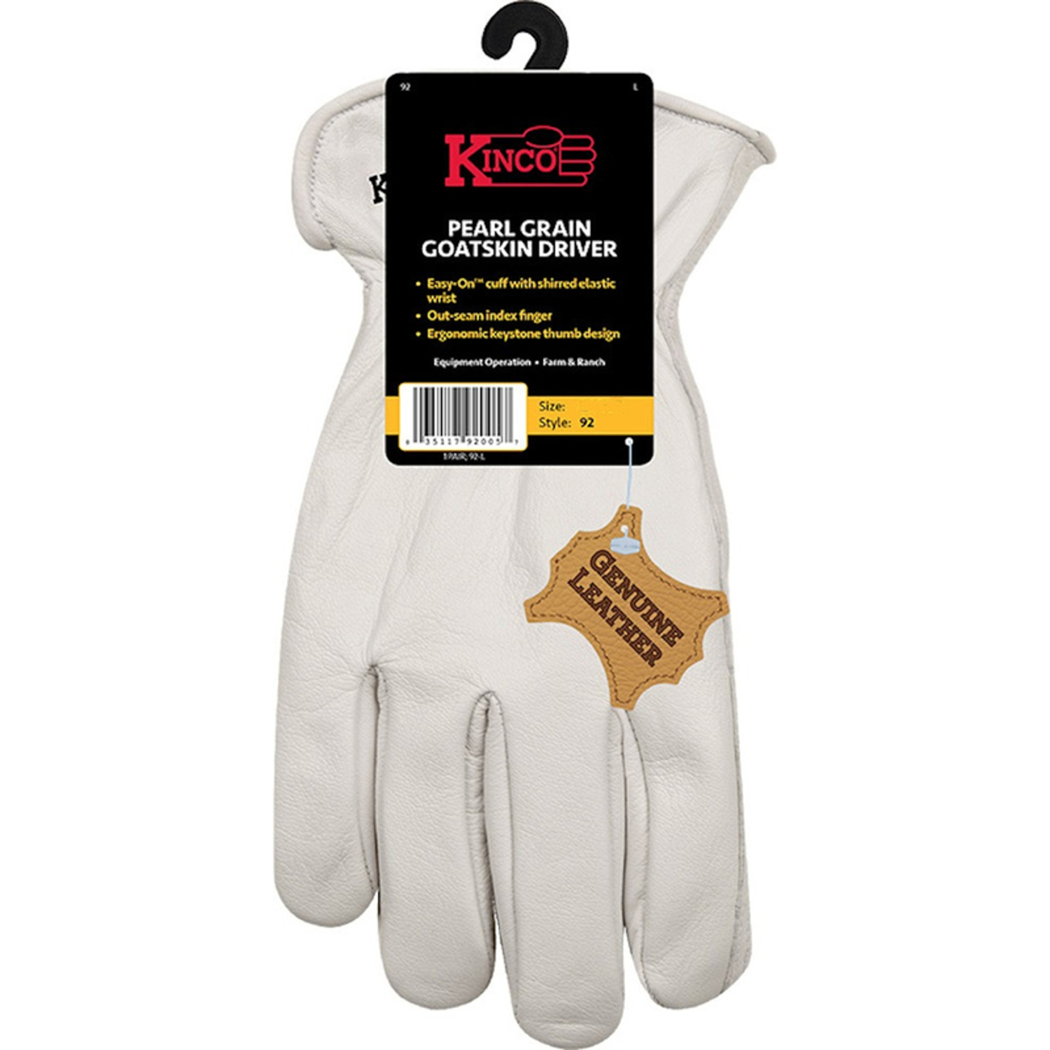 Kinco Men\u0027s Indoor/Outdoor Pearl Driver Gloves White XL 1 pair - Intensery