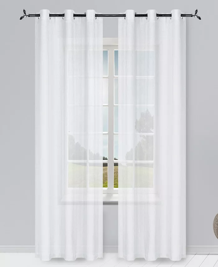 Dainty Home Solid Semi Sheer Grommet Panel Pair Collection - Intensery